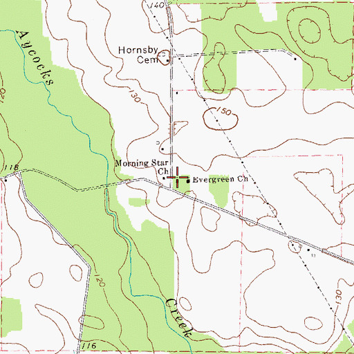 Topographic Map of Morning Star Church, GA