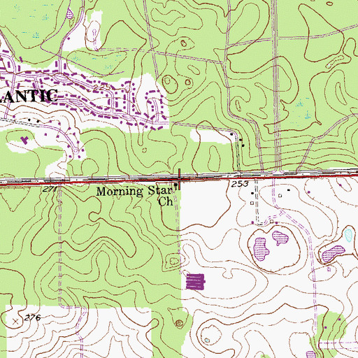 Topographic Map of Morning Star Church, GA