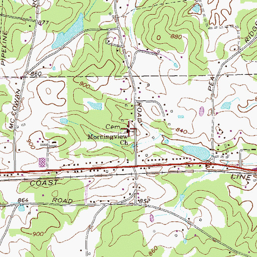 Topographic Map of Morning View Church, GA