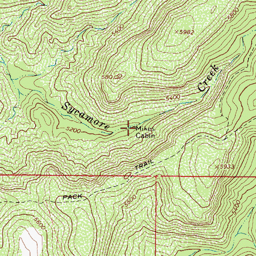 Topographic Map of Mikes Cabin, AZ