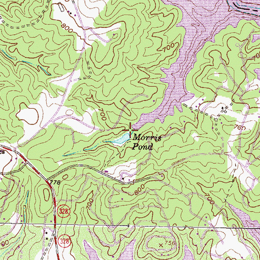 Topographic Map of Morris Pond, GA