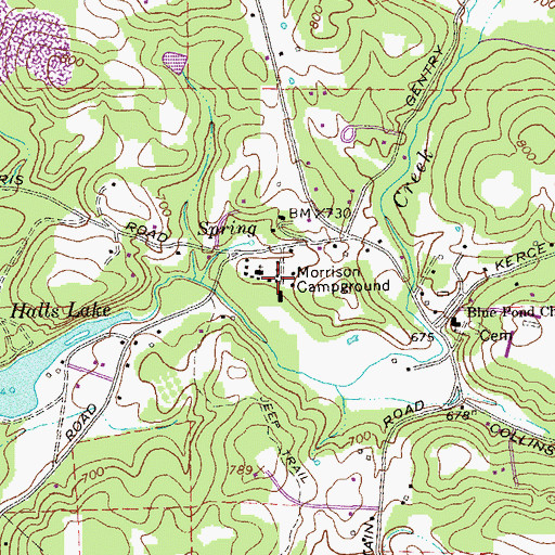 Topographic Map of Morrison Campground, GA