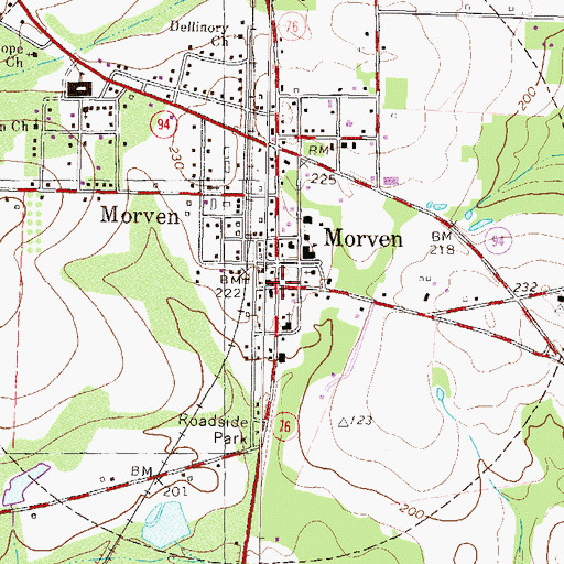 Topographic Map of Morven, GA