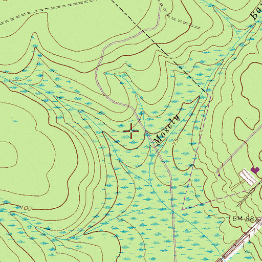 Topographic Map of Mosely Bay, GA