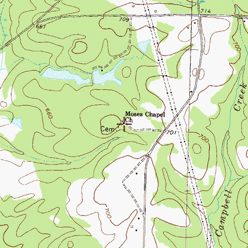 Topographic Map of Greater Moses Baptist Church, GA