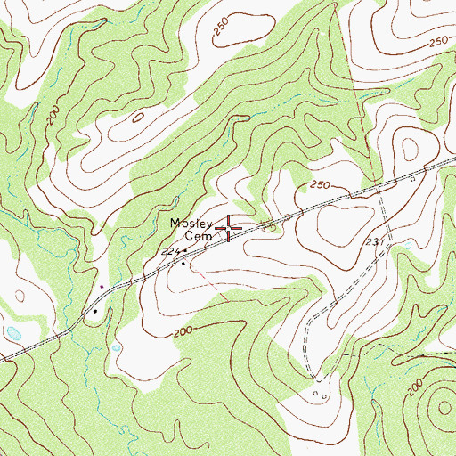 Topographic Map of Mosley Cemetery, GA
