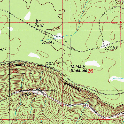 Topographic Map of Military Sinkhole, AZ