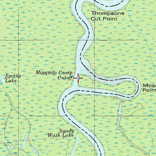 Topographic Map of Mosquito Camp Cutoff, GA