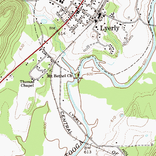 Topographic Map of Mosteller Creek, GA