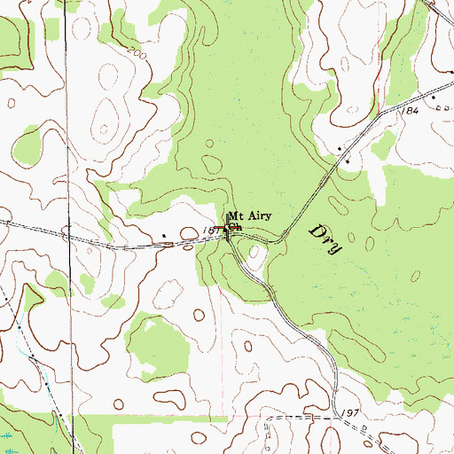 Topographic Map of Mount Airy Church, GA
