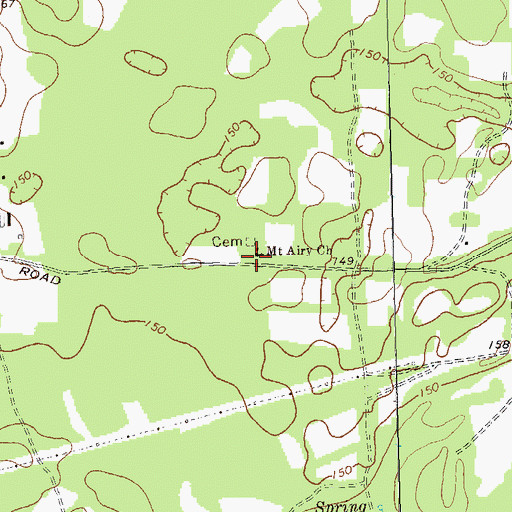 Topographic Map of Mount Airy Church, GA