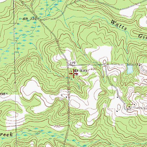 Topographic Map of Mount Airy Church, GA