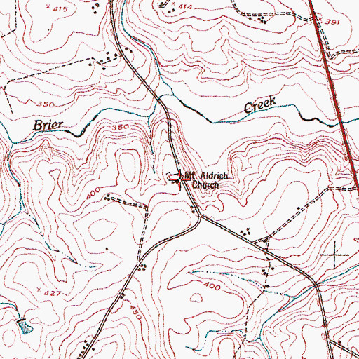 Topographic Map of Mount Aldrich Church, GA