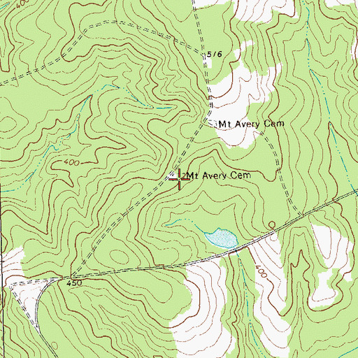Topographic Map of Mount Avery Cemetery, GA