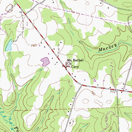 Topographic Map of Mount Bethel Church, GA