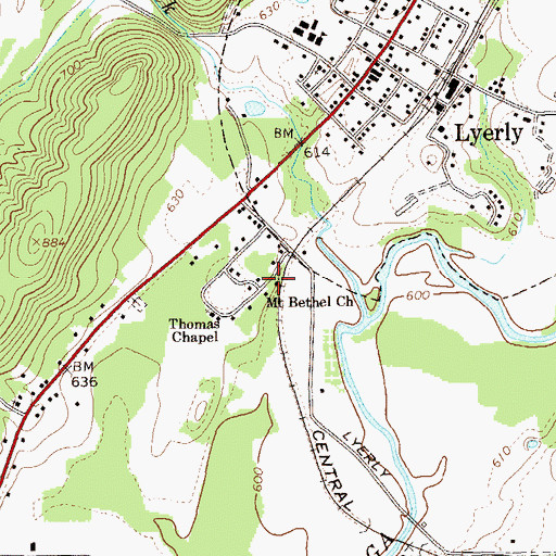 Topographic Map of Mount Bethel Church, GA