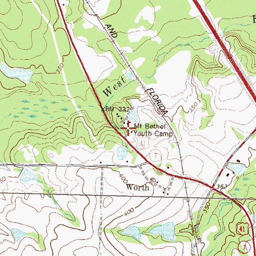 Topographic Map of Mount Bethel Youth Camp, GA