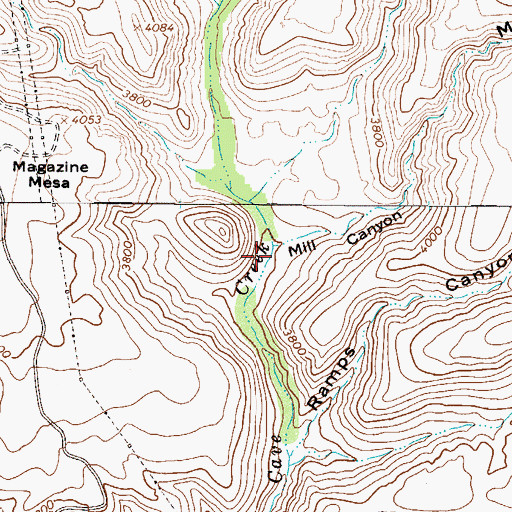 Topographic Map of Mill Canyon, AZ