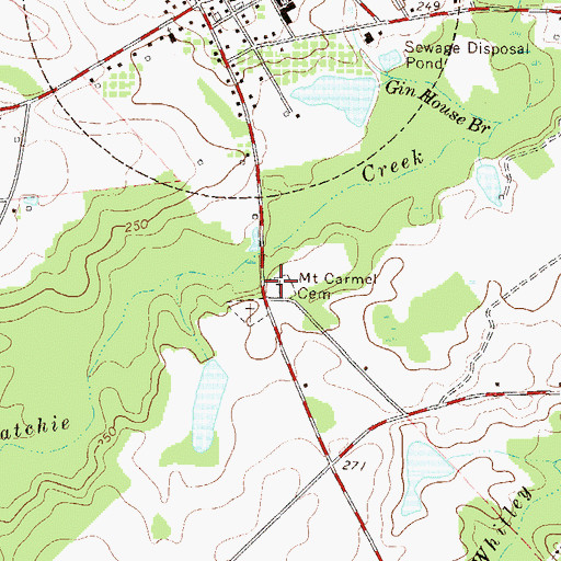 Topographic Map of Mount Carmel Cemetery, GA