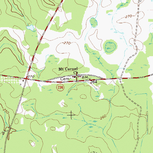 Topographic Map of Mount Carmel Church, GA