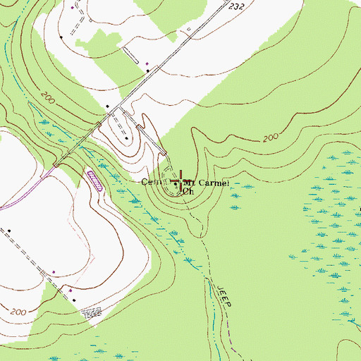 Topographic Map of Mount Carmel Church, GA