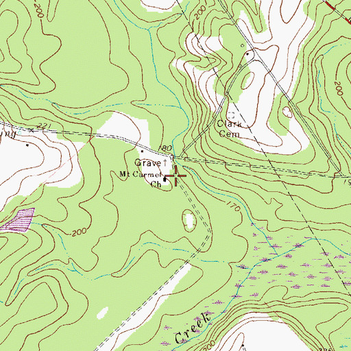 Topographic Map of Mount Carmel Church, GA