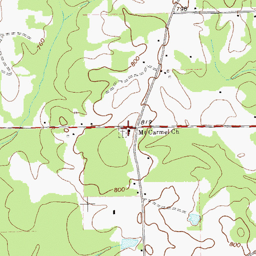 Topographic Map of Mount Carmel Church, GA