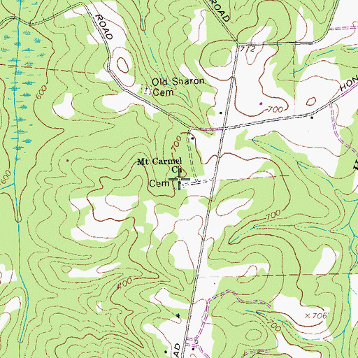 Topographic Map of Mount Carmel Baptist Church, GA
