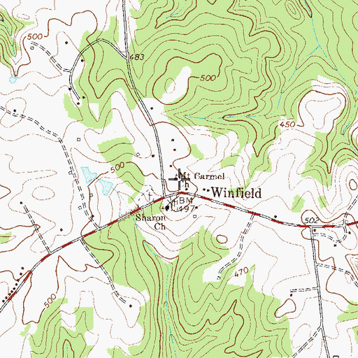 Topographic Map of Mount Carmel Church, GA