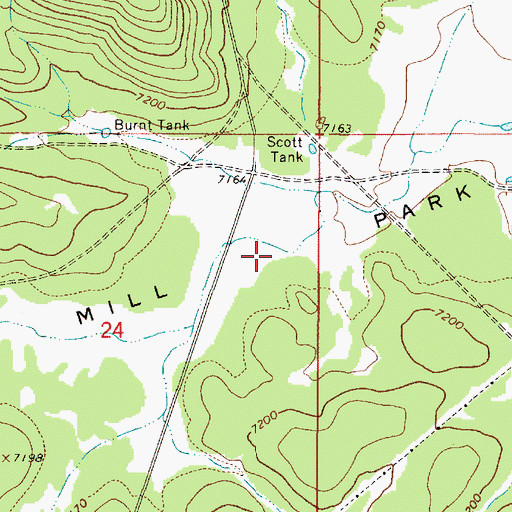 Topographic Map of Mill Park, AZ