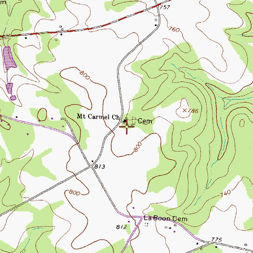 Topographic Map of Mount Carmel Church, GA