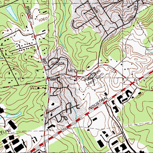 Topographic Map of Mount Carmel Church, GA