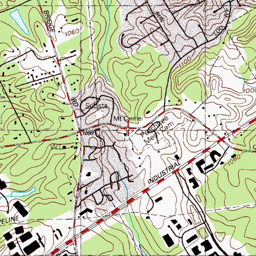 Topographic Map of Mount Carmel Church, GA