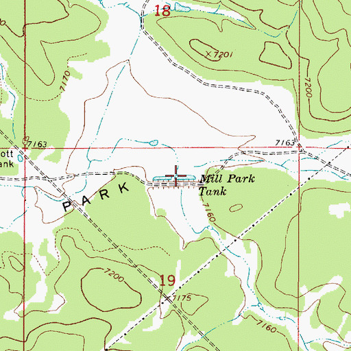 Topographic Map of Mill Park Tank, AZ