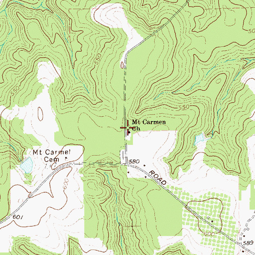 Topographic Map of Mount Carmen Church, GA
