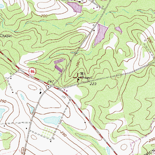 Topographic Map of Mount Chapel, GA