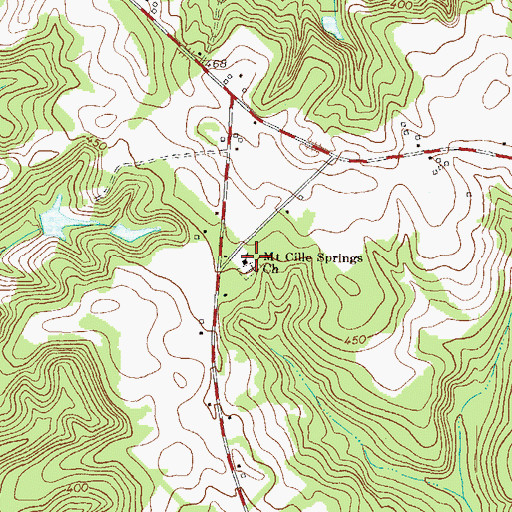 Topographic Map of Mount Cille Springs Church, GA