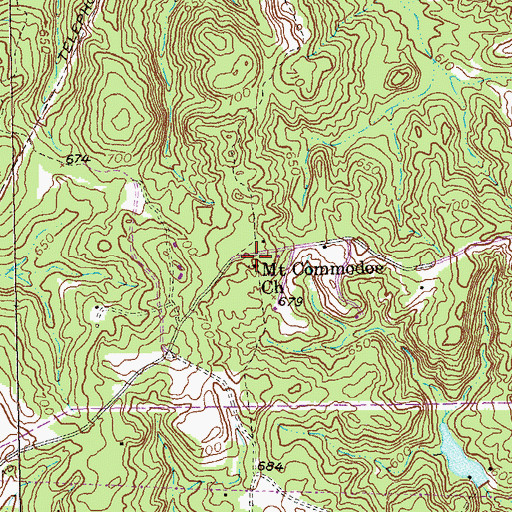 Topographic Map of Mount Commodoe Church, GA