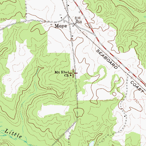 Topographic Map of Mount Ebel Church, GA