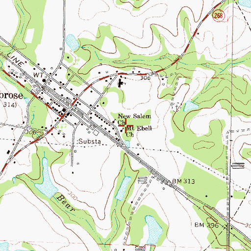 Topographic Map of Mount Ebell Church, GA