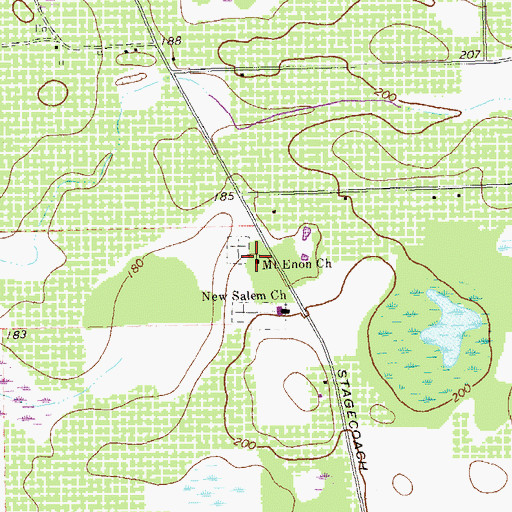 Topographic Map of Mount Enon Church, GA
