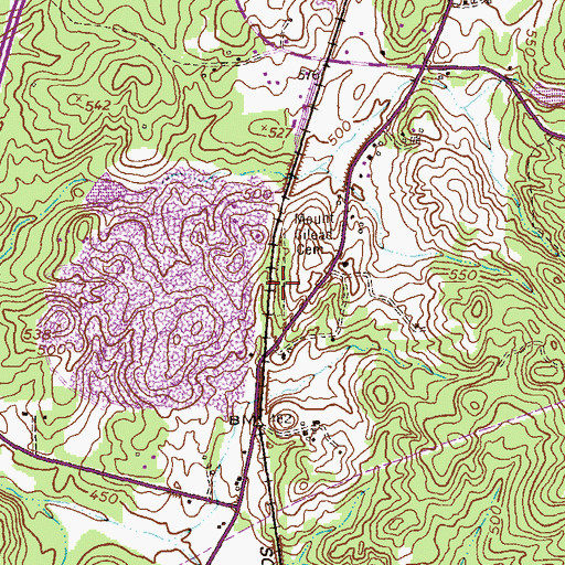 Topographic Map of Mount Gilead Cemetery, GA