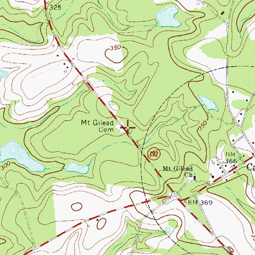 Topographic Map of Mount Gilead Cemetery, GA