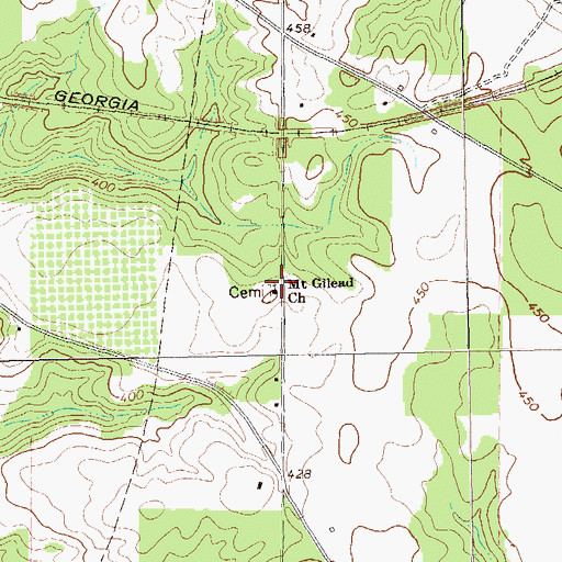 Topographic Map of Mount Gilead Church, GA