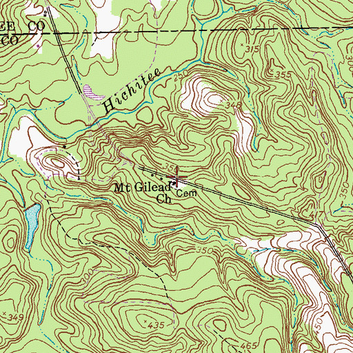 Topographic Map of Mount Gilead Church, GA