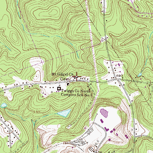 Topographic Map of Mount Gilgal Church, GA