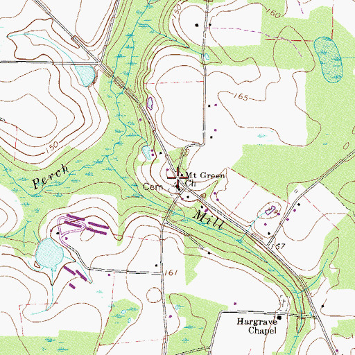 Topographic Map of Mount Green Church, GA