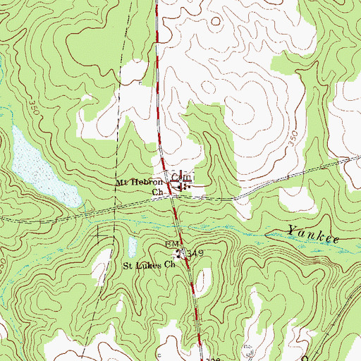 Topographic Map of Mount Hebron Church, GA
