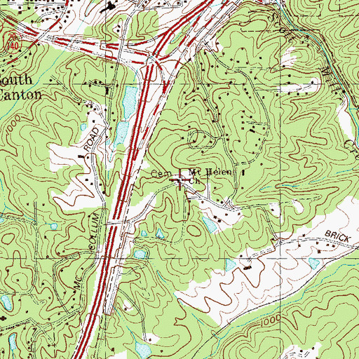 Topographic Map of Mount Helen Church, GA