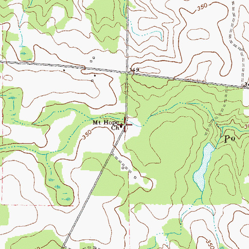 Topographic Map of Mount Hope Church, GA